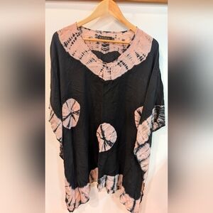 Sir Alistair Rai Black and Pink Tie-Dye Tunic